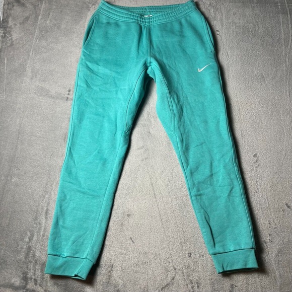 Nike Sweatpants Mens Medium Teal Sportswear Club Fleece Tapered Leg 716830-392 - Picture 1 of 10